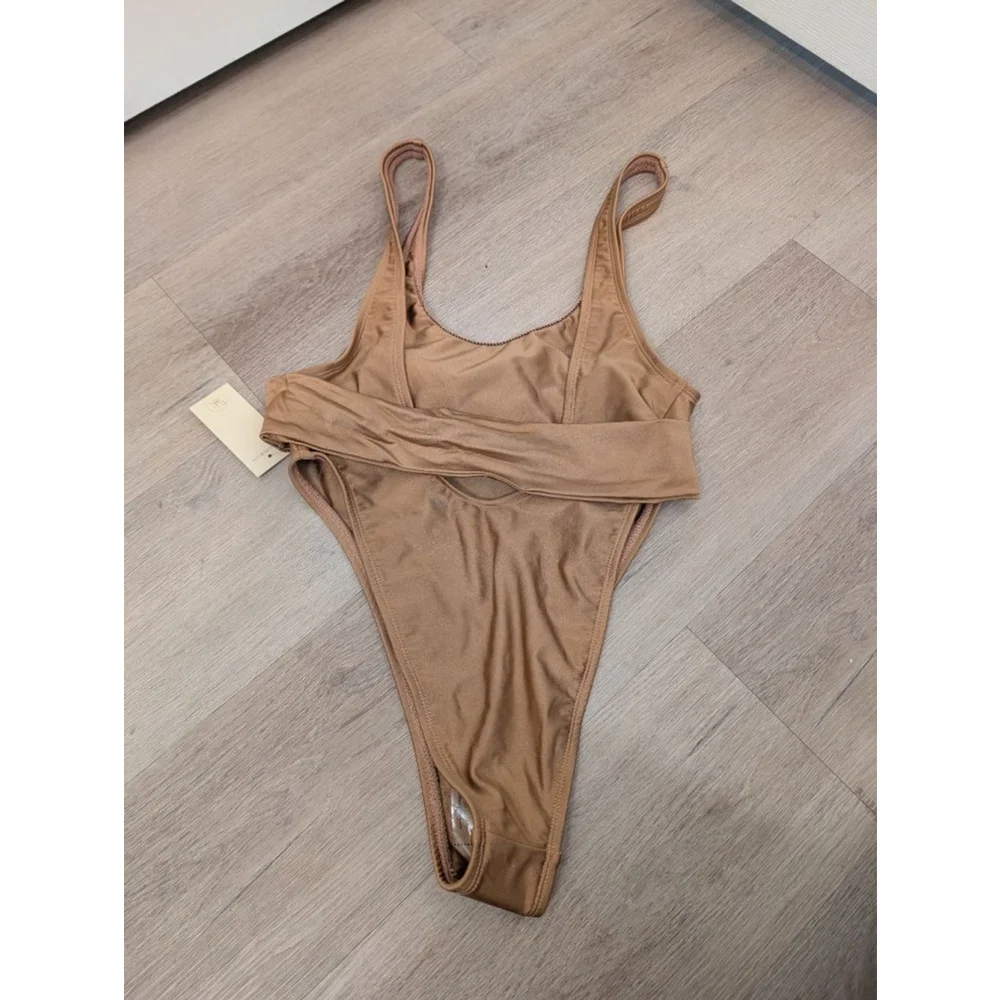 Women's RIS-K Gold One Piece High Cut Swimsuit S